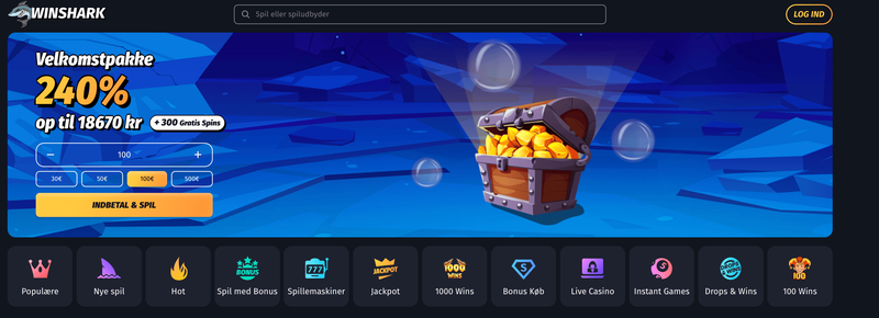Winshark udenlandsk casino for danske spillere